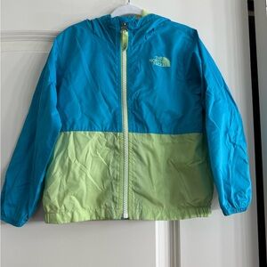 The North Face Teal and Lime Windbreaker